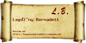 Legény Bernadett névjegykártya