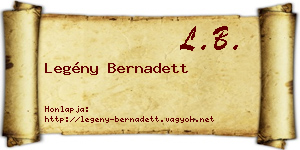 Legény Bernadett névjegykártya