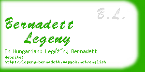 bernadett legeny business card